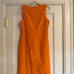 Vibrant Orange Sleeveless Midi Dress